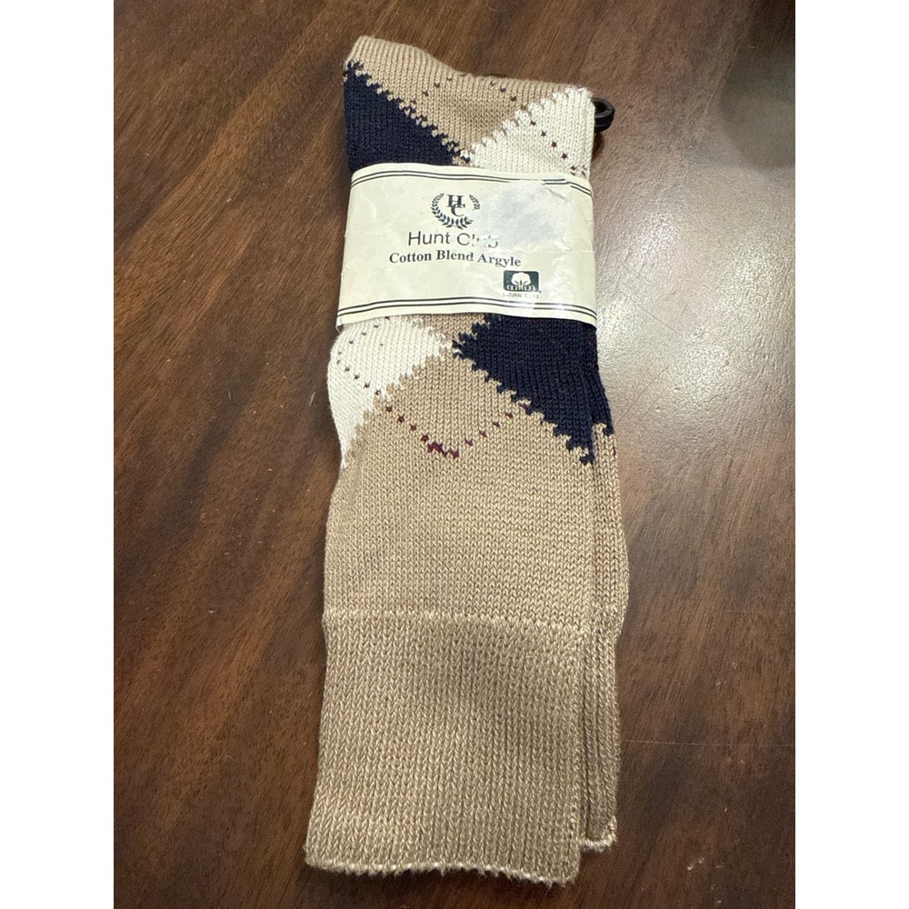 Hunt Club Men's Cotton Blend Argyle Crew Socks Shoe‎ Size 7.5-12